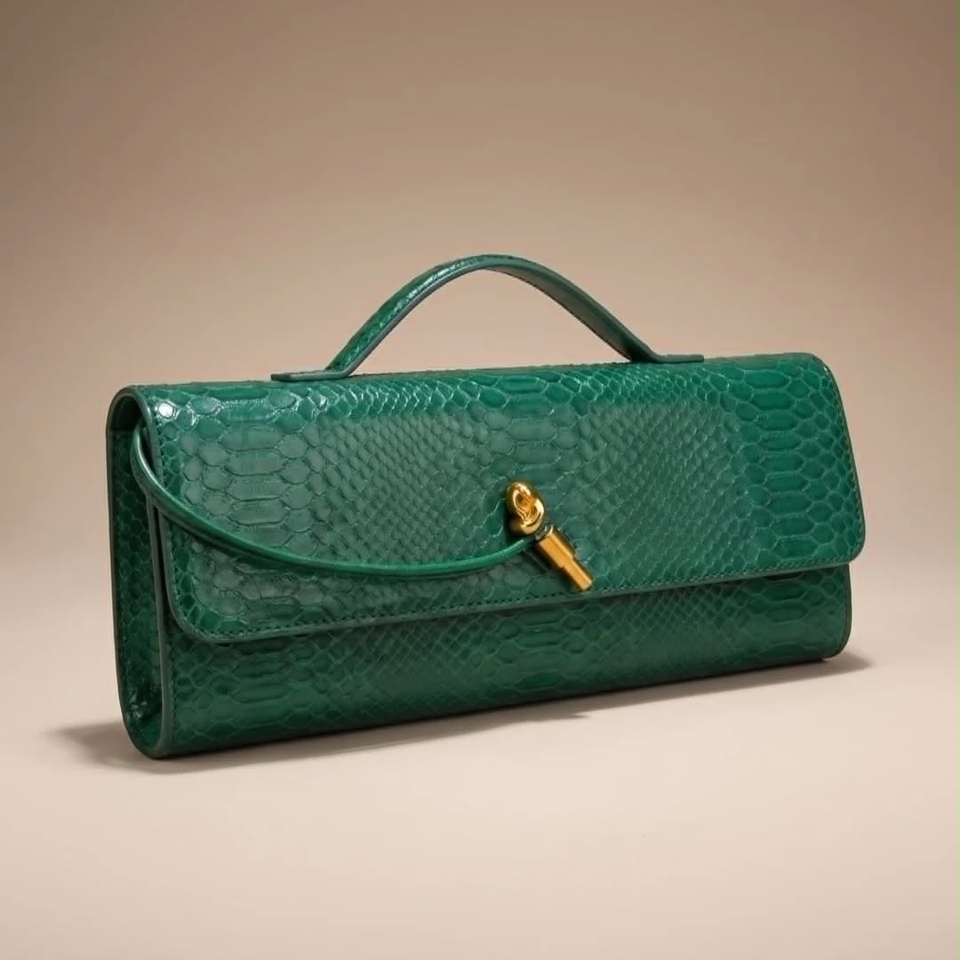 Python-Embossed Clutch