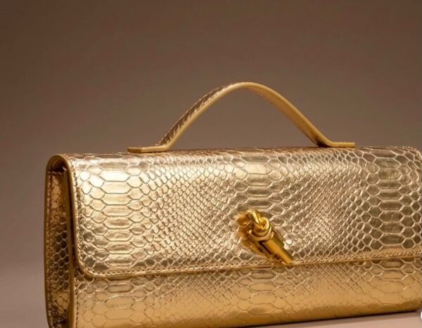 Python-Embossed Clutch